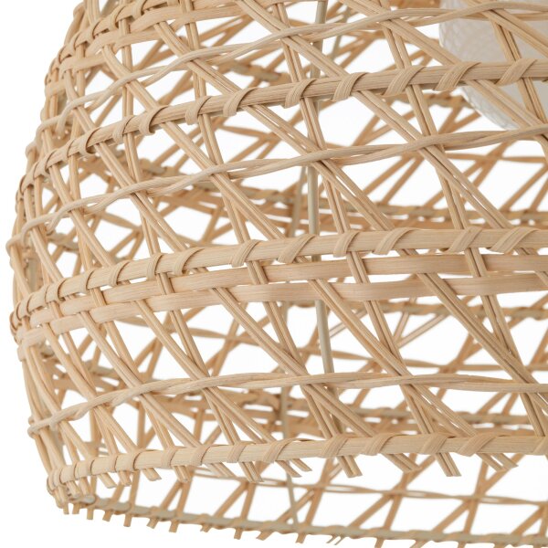 Lampe à suspendre ronde en rotin naturel E27 Ø43 cm confortable