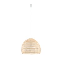 Lampe à suspendre ronde en rotin naturel E27...