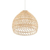 Lampe à suspendre ronde en rotin naturel E27...