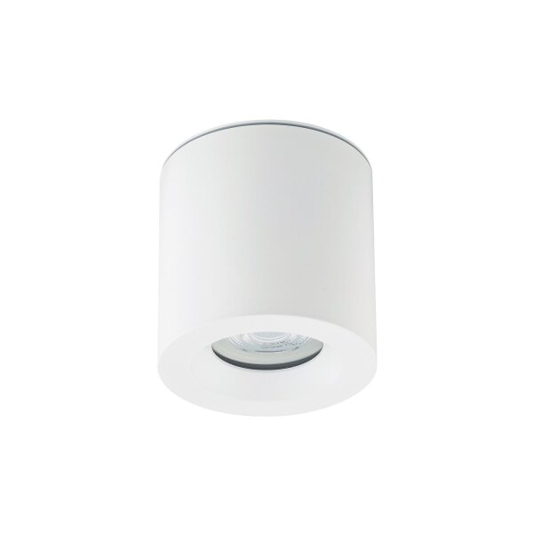 Spot blanc à poser aluminium accentué IP44 Ø8,5 cm