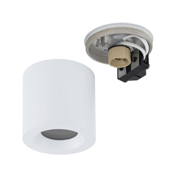 Spot blanc à poser aluminium accentué IP44 Ø8,5 cm