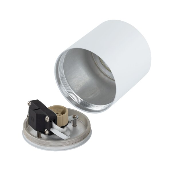 Spot blanc à poser aluminium accentué IP44 Ø8,5 cm