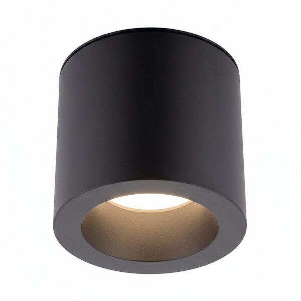 Spot de plafond aluminium accentué IP44 GU10 noir