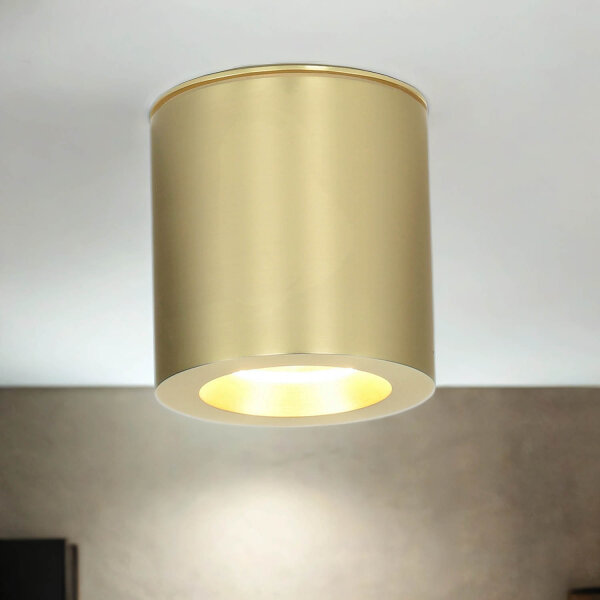 Spot de plafond aluminium en laiton Ø8,5 cm IP44 GU10