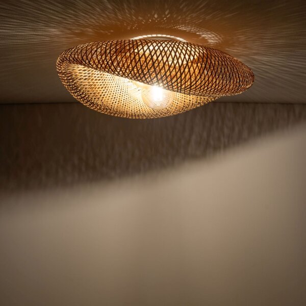 Plafonnier décoratif Ø60 cm grand bambou bois naturel
