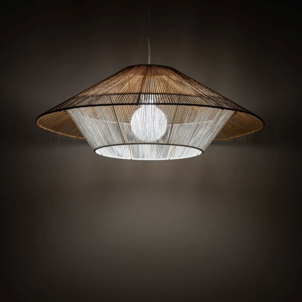 Suspension Corde de papier Naturel Blanc E27 Ø60 cm Moderne