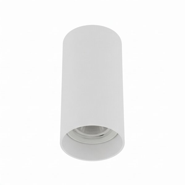 Spot de plafond apparent métal GU10 L:5,5 cm rond en blanc
