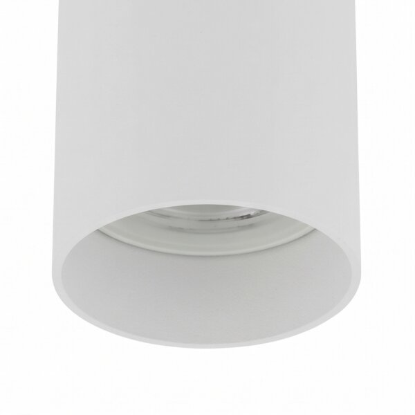 Spot de plafond apparent métal GU10 L:5,5 cm rond en blanc