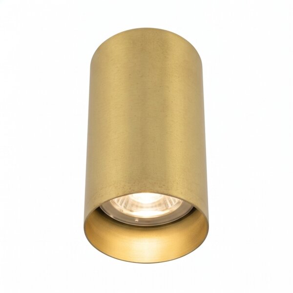 Spot de plafond acier GU10 en laiton Ø5,5 cm cylindre