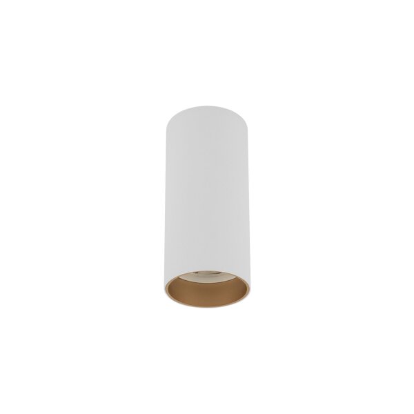 Spot de plafond métal GU10 L:5,5 cm rond élégant blanc or