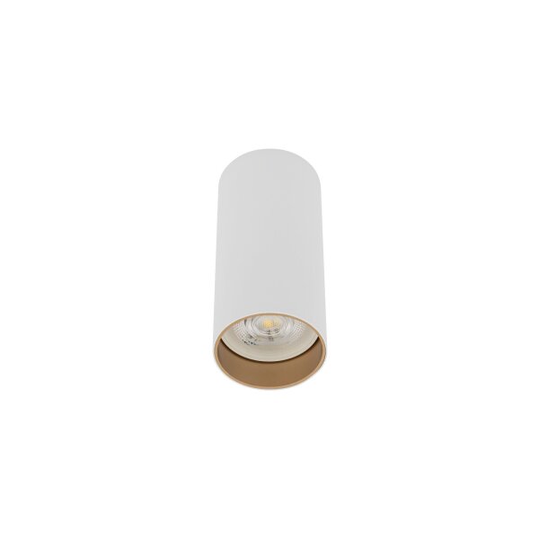 Spot de plafond métal GU10 L:5,5 cm rond élégant blanc or