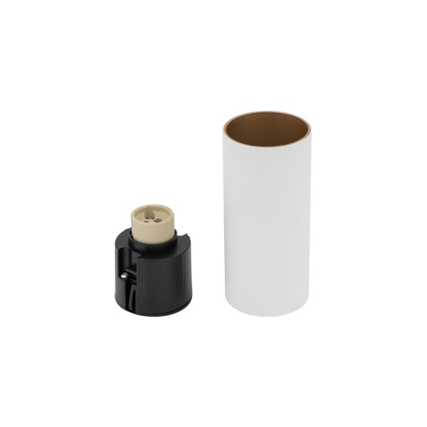 Spot de plafond métal GU10 L:5,5 cm rond élégant blanc or
