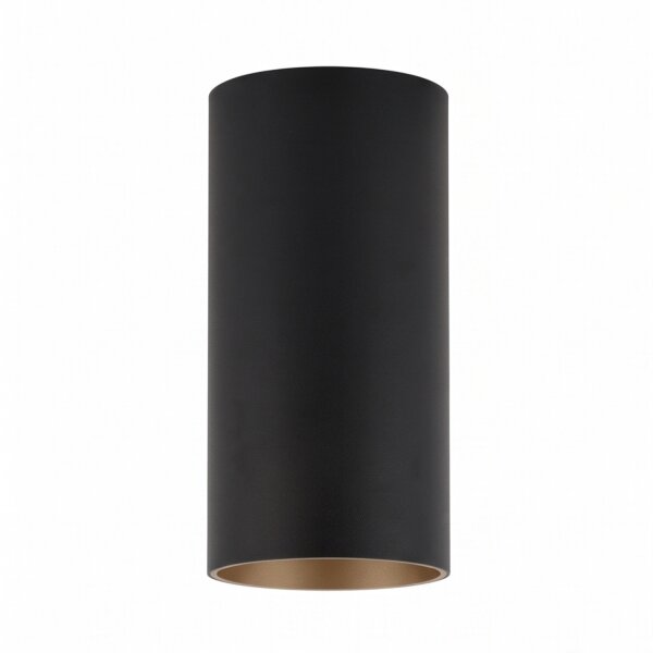 Spot de plafond acier noir or GU10 5,5 cm rond cylindre
