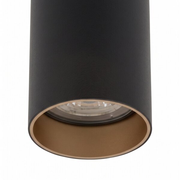 Spot de plafond acier noir or GU10 5,5 cm rond cylindre