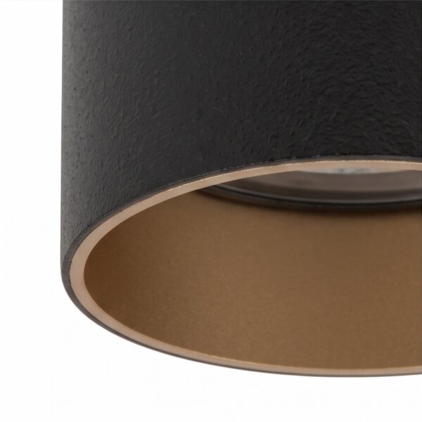 Spot de plafond acier noir or GU10 5,5 cm rond cylindre