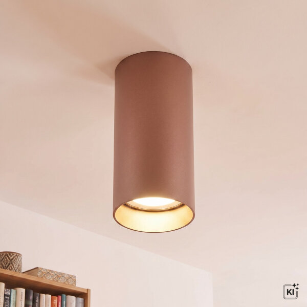 Spot de plafond acier GU10 en cuivre Ø5,5 cm élégant