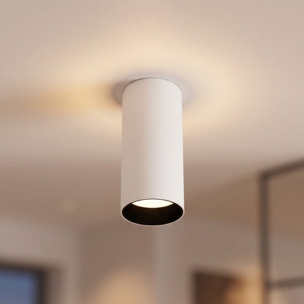 Spot de plafond noir blanc métal GU10 Ø5,5 cm apparent