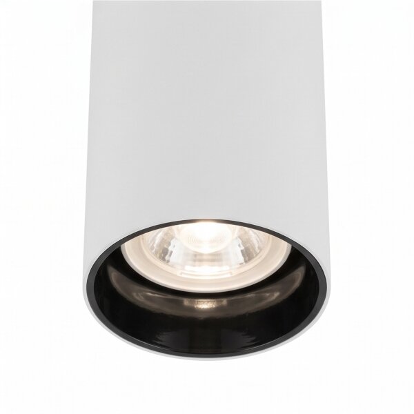 Spot de plafond noir blanc métal GU10 Ø5,5 cm apparent