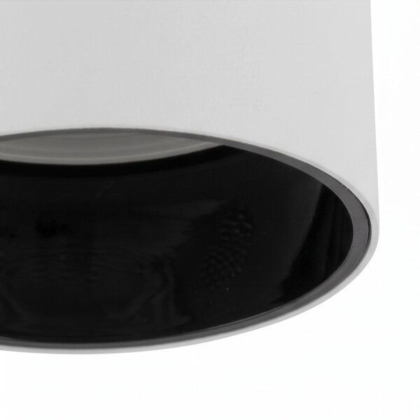 Spot de plafond noir blanc métal GU10 Ø5,5 cm apparent