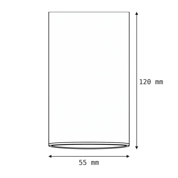 Spot de plafond noir blanc métal GU10 Ø5,5 cm apparent