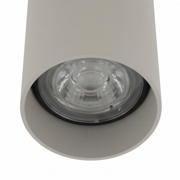Spot de plafond gris métal GU10 rond Ø5,5 cm apparent