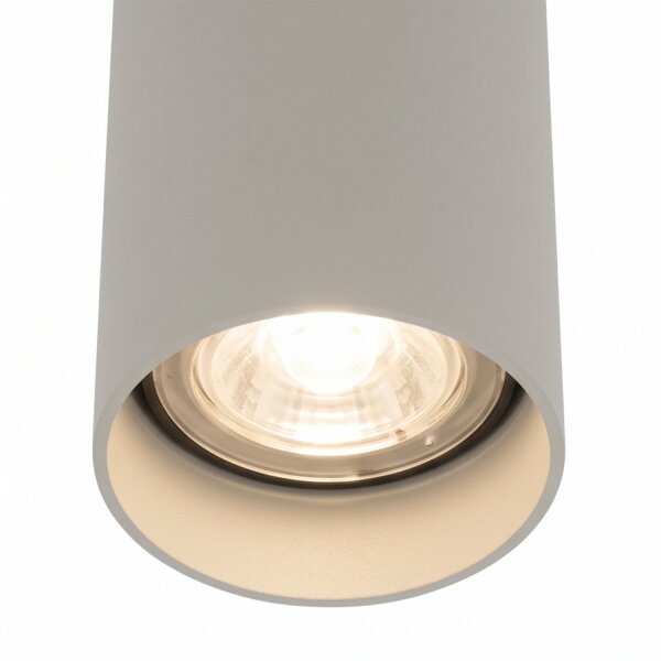 Spot de plafond gris métal GU10 rond Ø5,5 cm apparent
