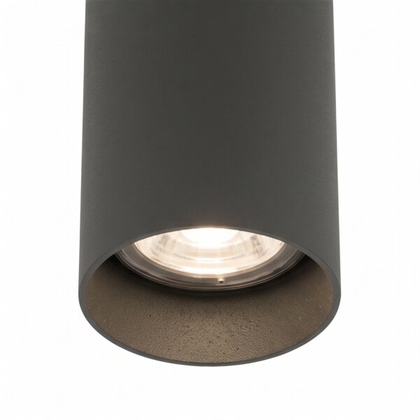 Spot de plafond gris métal GU10 rond Ø5,5 cm apparent