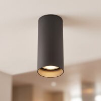 Spot de plafond gris m&eacute;tal GU10 rond &Oslash;5,5...
