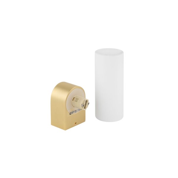 Applique murale verre aluminium G9 IP44 P:7 cm en laiton