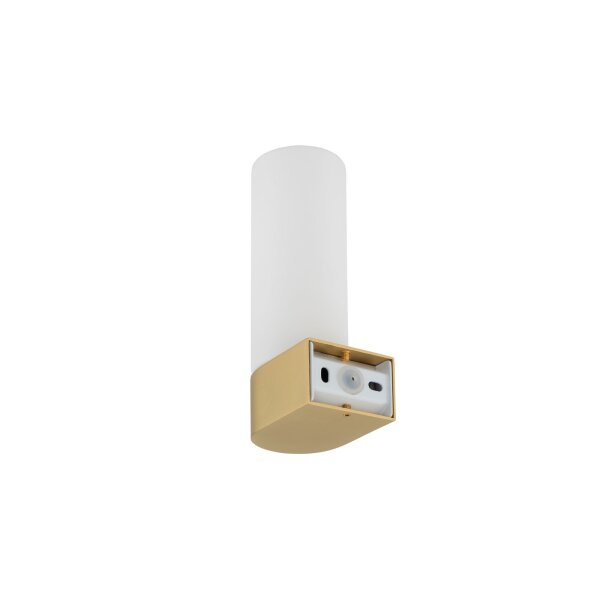 Applique murale verre aluminium G9 IP44 P:7 cm en laiton