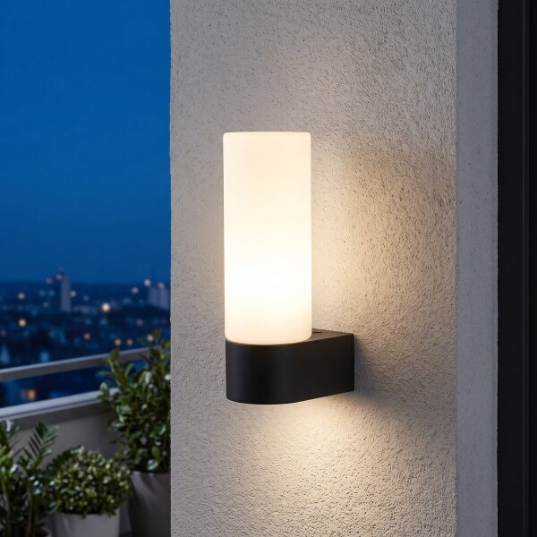 Applique noire anti-éblouissement verre métal G9 IP44 L:5 cm