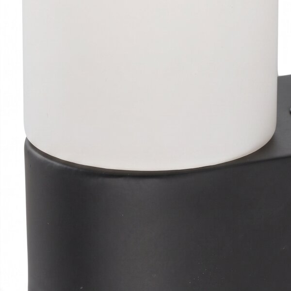 Applique noire anti-éblouissement verre métal G9 IP44 L:5 cm
