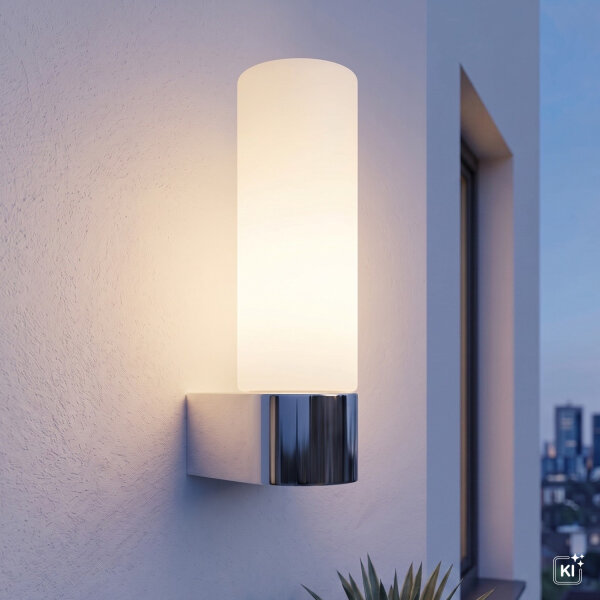 Applique murale verre aluminium G9 IP44 H:16,5 cm en chrome