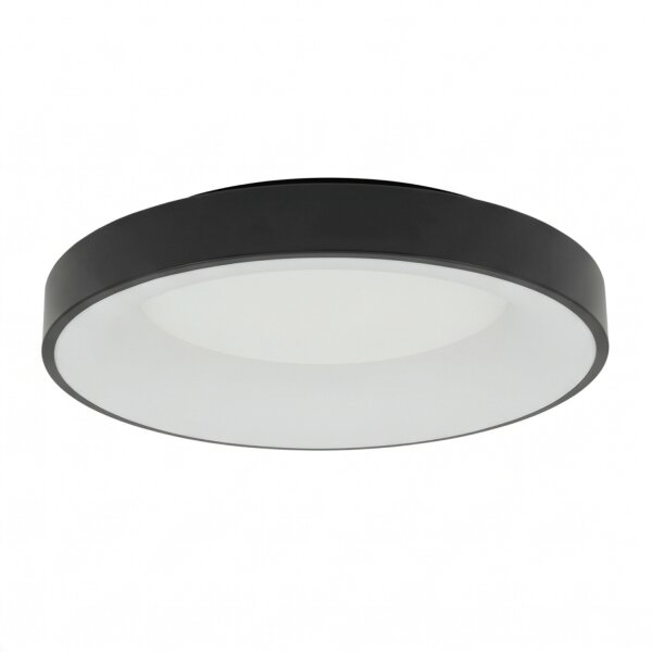 Plafonnier LED métal Ø48 cm noir peu éblouissant confortable