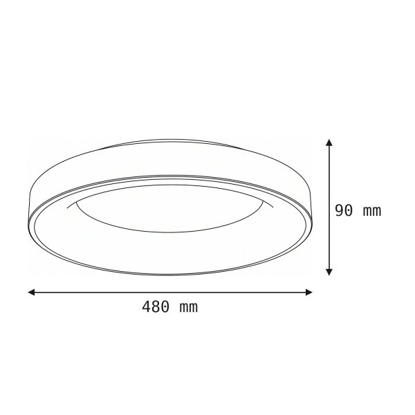 Plafonnier LED métal Ø48 cm noir peu éblouissant confortable