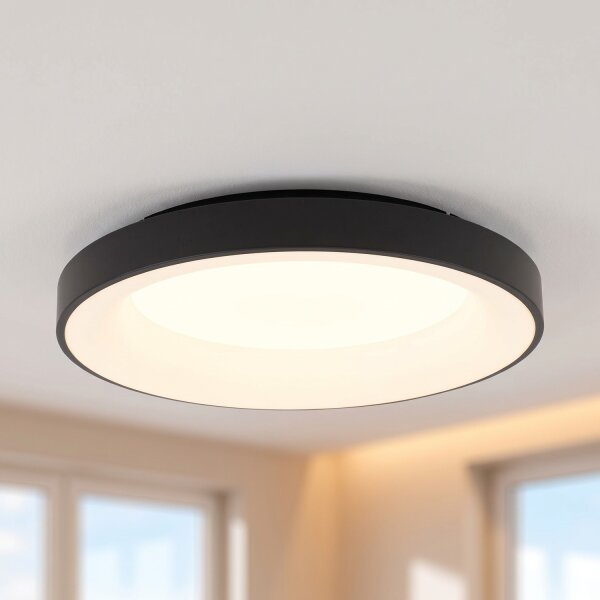 Plafonnier LED métal 60 W noir faible éblouissement confortable