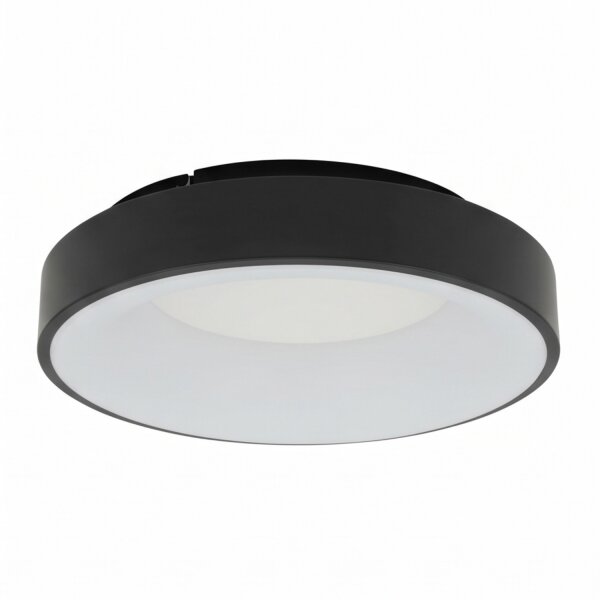 Plafonnier rond à LED noir Ø38 cm confortable et peu éblouissant