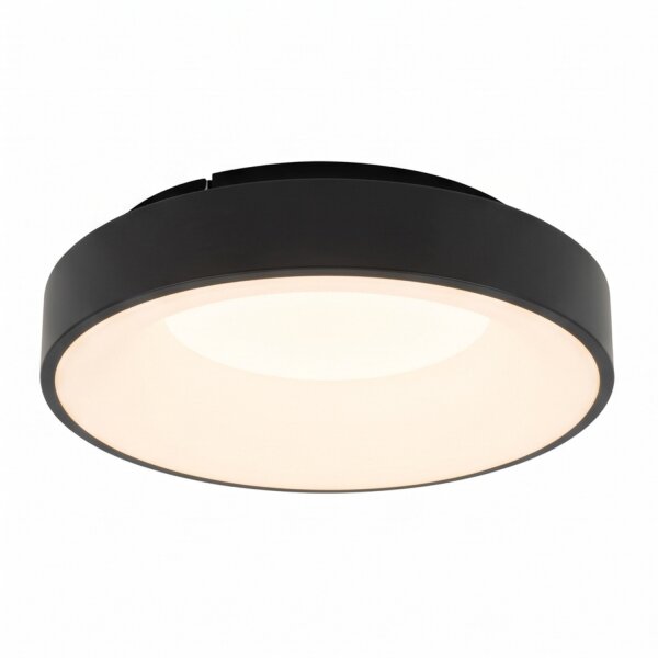 Plafonnier rond à LED noir Ø38 cm confortable et peu éblouissant