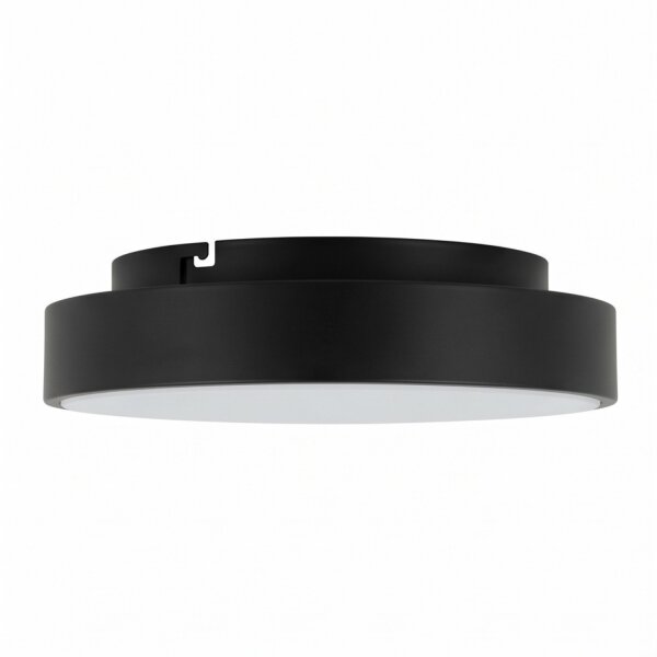 Plafonnier rond à LED noir Ø38 cm confortable et peu éblouissant