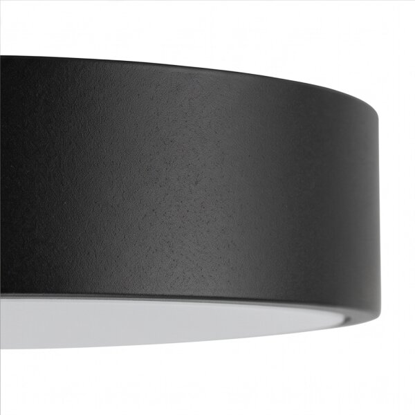 Plafonnier rond à LED noir Ø38 cm confortable et peu éblouissant