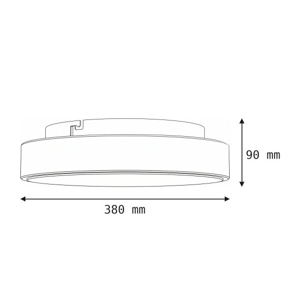 Plafonnier rond à LED noir Ø38 cm confortable et peu éblouissant