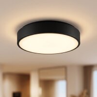 Plafonnier rond &agrave; LED noir &Oslash;38 cm...