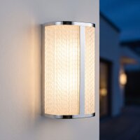 Applique LED Métal Verre en chrome IP44 H:30 cm...