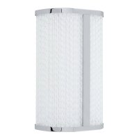 Applique LED Métal Verre en chrome IP44 H:30 cm...
