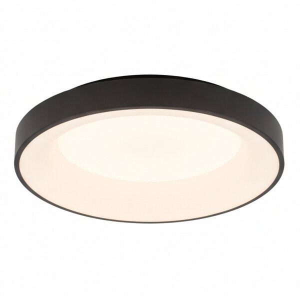 Plafonnier rond à LED noir 4000 K confortable et peu éblouissant