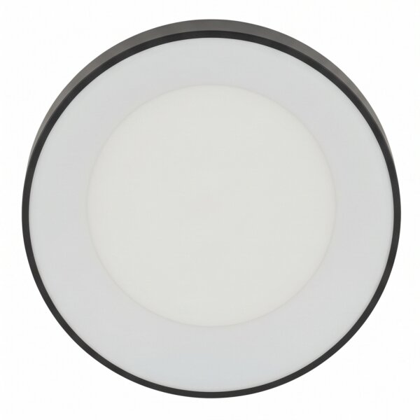 Plafonnier rond à LED noir 4000 K confortable et peu éblouissant