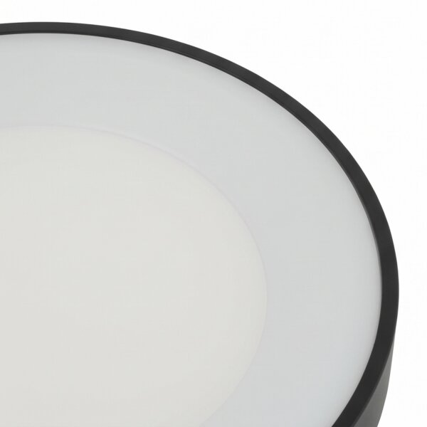 Plafonnier rond à LED noir 4000 K confortable et peu éblouissant