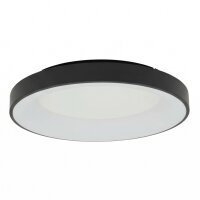 Plafonnier rond à LED noir 4000 K confortable et...