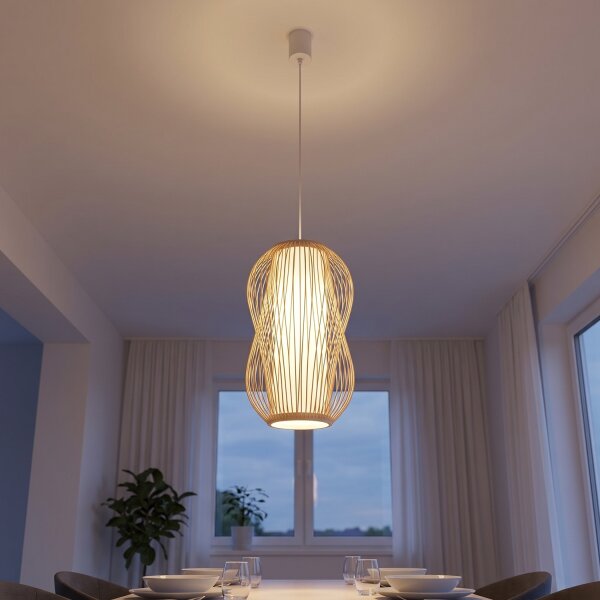 Suspension décorative Bambou E27 Ø21 cm en bois naturel