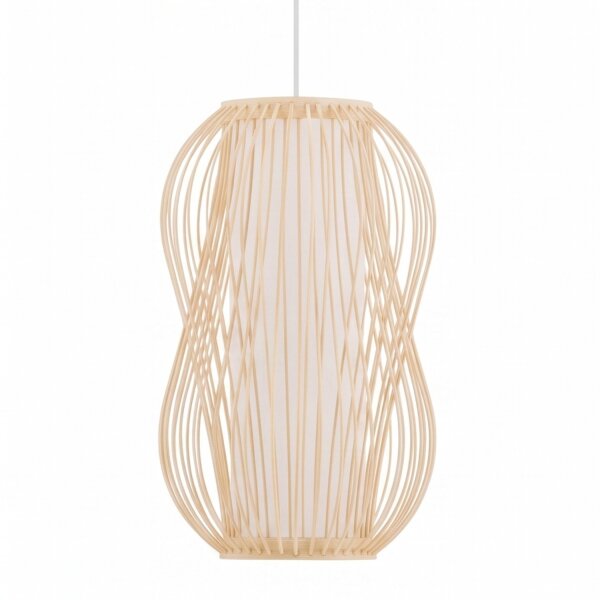 Suspension décorative Bambou E27 Ø21 cm en bois naturel